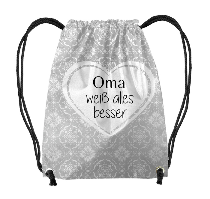 Sada batoh-pytel - OMA WEISS ALLES BESSER / damasco