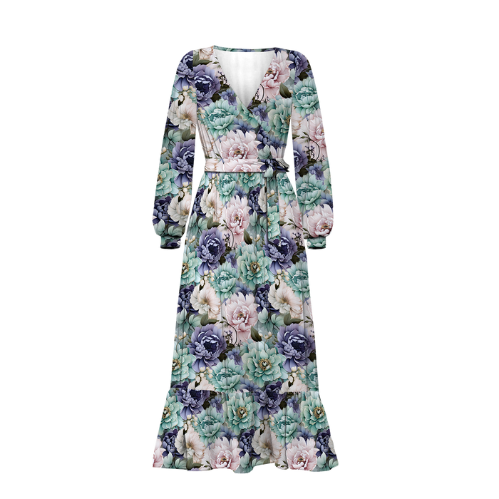 PASTEL FLOWERS WZ.18 - looped knit fabric