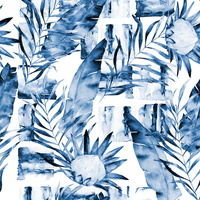 AKWARELOWE LIŚCIE 2.0 (CLASSIC BLUE)  - dresówka pętelkowa