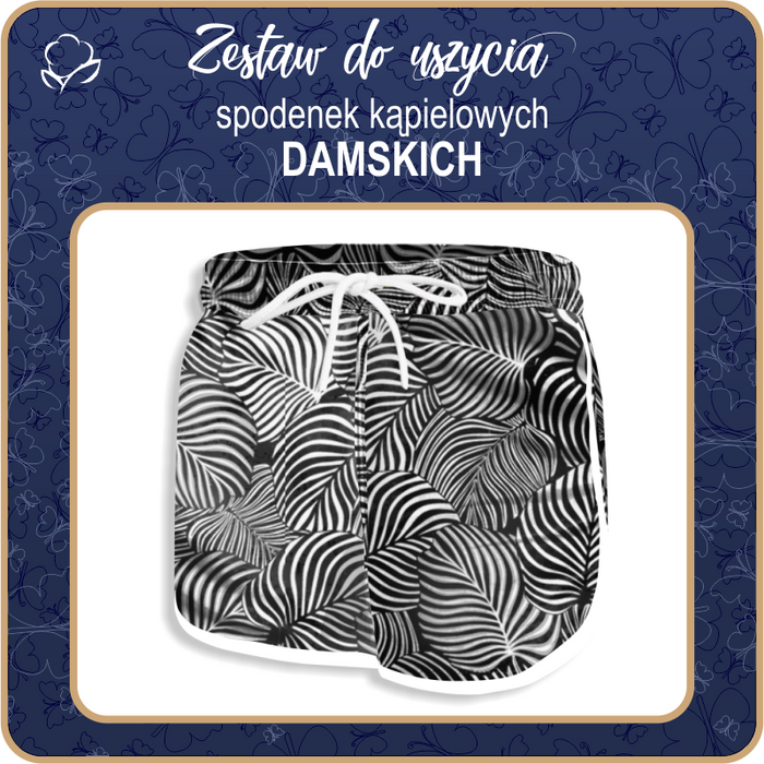 Damen Badeshorts - ZEBRA BLÄTTER M