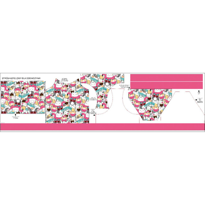 Girl's swimsuit - SUMMER CATS PAT. 1 - sewing set 122-128
