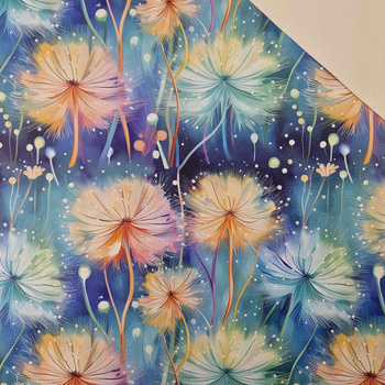 PASTEL FLOWERS WZ.10 (46 cm x 50 cm) - gruba ekoskóra tłoczona