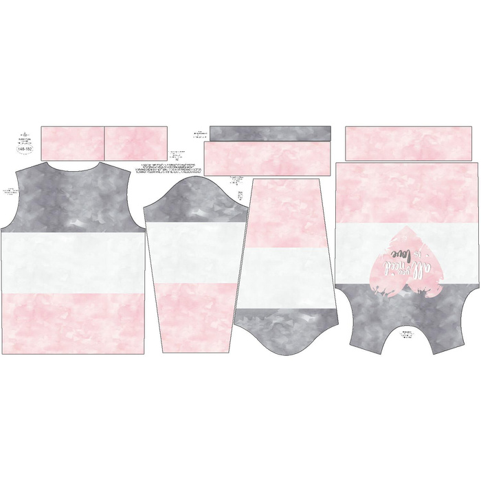 KINDER SWEATSHIRT (NOE) - ALL YOU NEED IS LOVE / Streifen - Sommersweat (146/152)