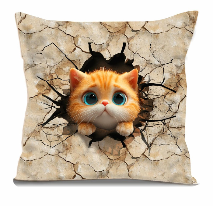 ANIMALS CRACKED wz.5 (cat) - panel (60cm x 50cm)   Baumwoll Webware