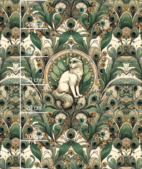 ART NOUVEAU CATS & FLOWERS PAT. 1 - panel (60cm x 50cm)