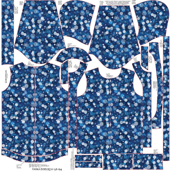 PARKA DZIECIĘCA (ARIEL) - ZIMOWE HEKSAGONY (WINTER IS COMING) - softshell (122/128)