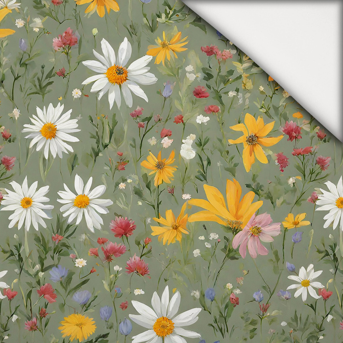 FLOWERS MEADOW WZ. 3 - leichte Maschenware angeraut