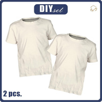 2-PACK - BASIC KID’S T-SHIRT - VANILLA - sewing set