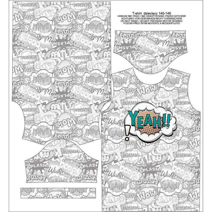 KINDER T-SHIRT- COMICS / yeah (bunt) - Single Jersey (116/122)