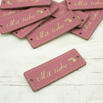 Cedulka Mit liebe - pampelišky1,5x4 cm - světlo purpurová