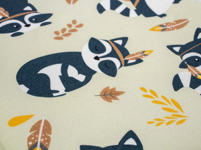 RACCOONS vol.2 / beige - Waterproof woven fabric