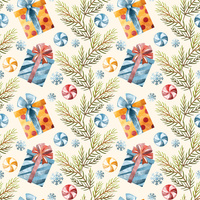 WEIHNACHTSGESCHENKE (WEIHNACHTSRENTIERE) - Baumwoll Webware