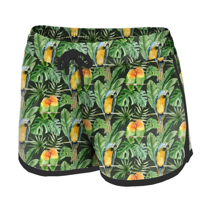 Damen Badeshorts - PAPAGEIE m. 2 / schwarz (JUNGLE) L