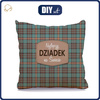 KISSEN 45x45 - NAJLEPSZY DZIADEK NA ŚWIECIE / karo retro - Velours - Vorderseite + Rückseite