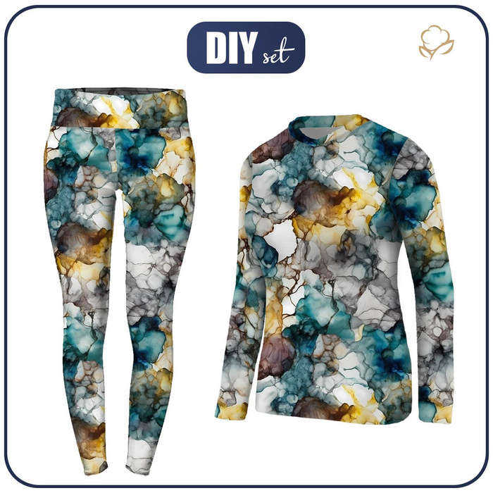 THERMO DAMEN SET (JANE) - ALCOHOL INK M. 1 - Nähset XXL