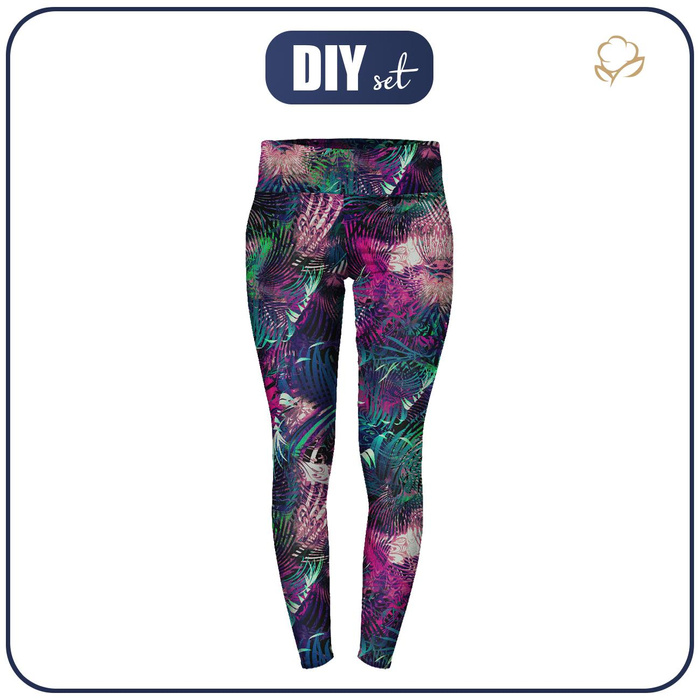 WOMEN'S THERMO LEGGINGS (GRETA) - FANTASY LEAVES - sewing set M
