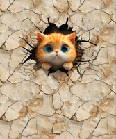 ANIMALS CRACKED wz.5 (cat) - panel (60cm x 50cm) Panama 220g