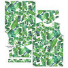 KID’S T-SHIRT - TROPICAL LEAVES pat. 2 / white - single jersey (116/122)