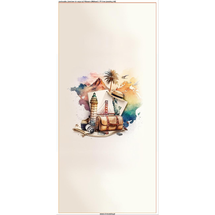 PILLOW 45X45 - TRAVEL TIME PAT. 3 - sewing set