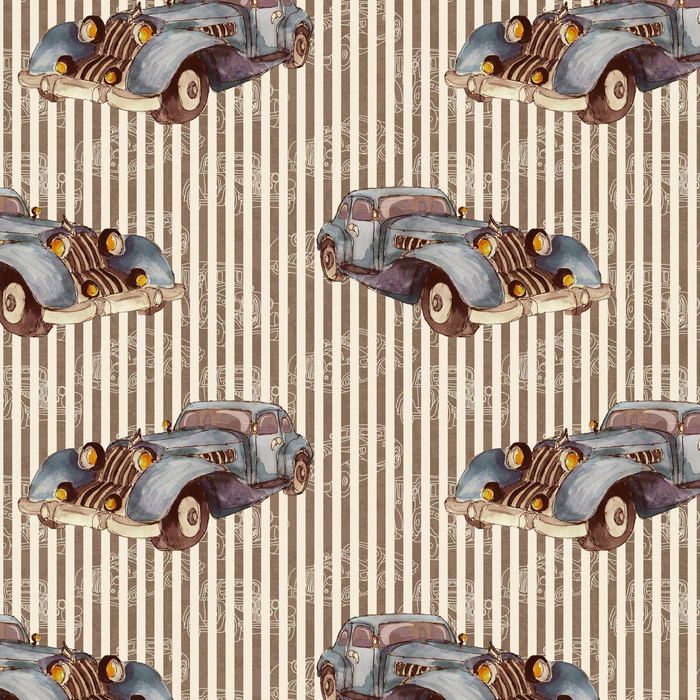 OLD CARS /STREIFEN M. 4 - leichte Maschenware angeraut
