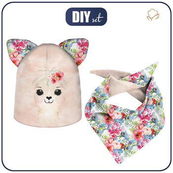 DĚTSKÁ ČEPICE A ŠATKA (CAT) - ALPACA Hanička 48-50