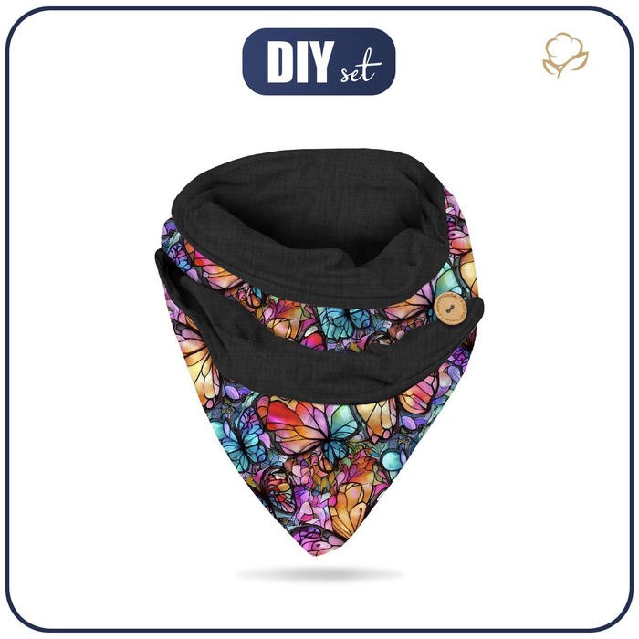 MOTÝLI / VITRÁŽ - Sada šátek pletenec