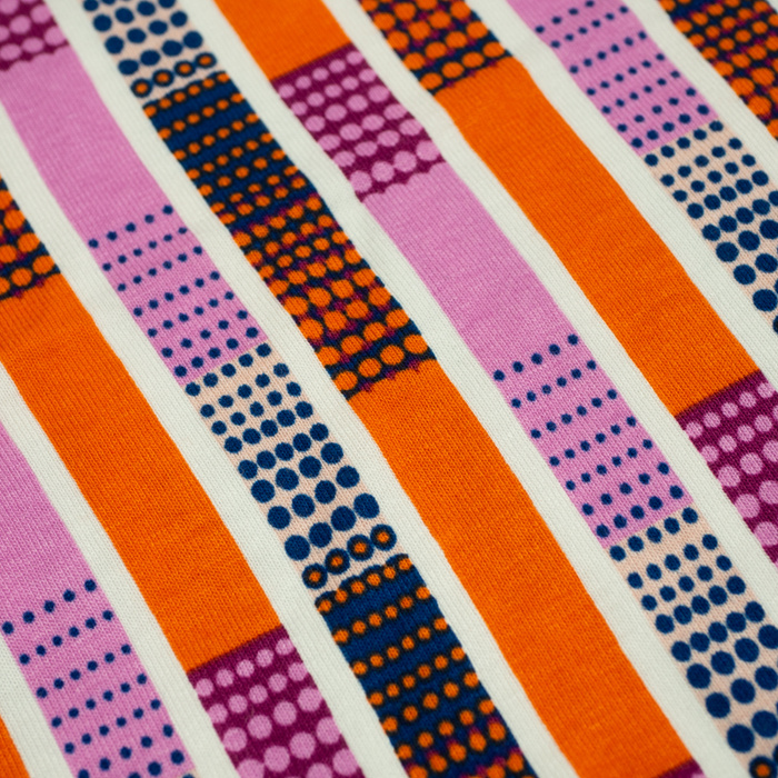 Jersey wiskozowy - Retro Papaya orange & Pink wz.1