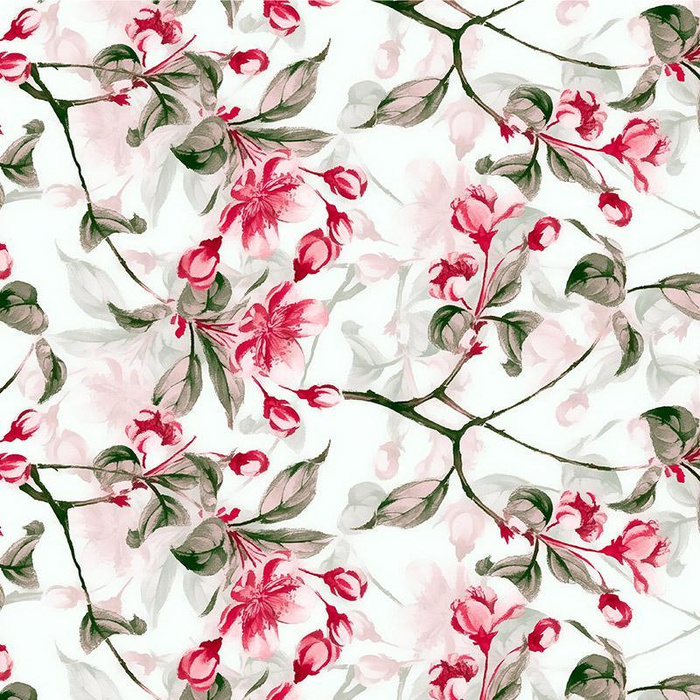 APPLE BLOSSOM pat. 1 (pink) - Cotton muslin