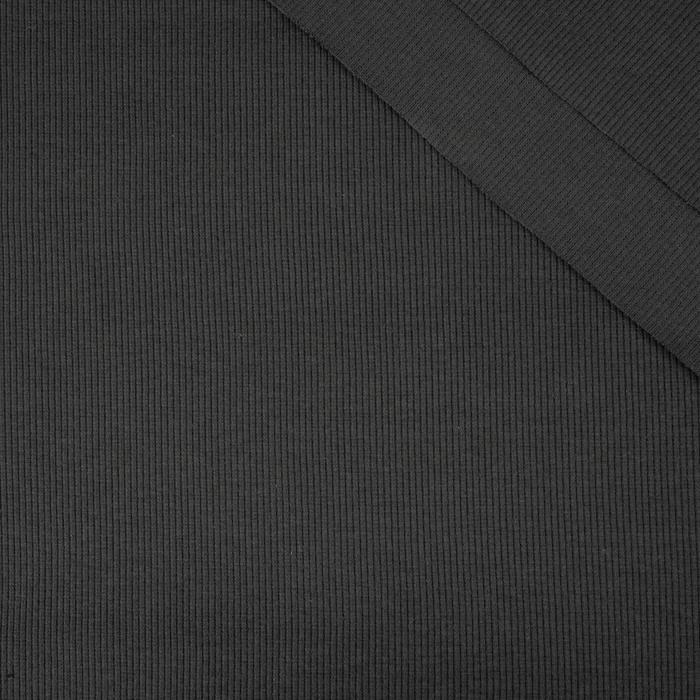 Rib Jersey fabric Unicolour - GRAPHITE (D-88) 