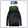 SNOOD SWEATSHIRT (FURIA) - BLACK SPECKS / BANANA LEAVES pat. 4 (JUNGLE) - sewing set
