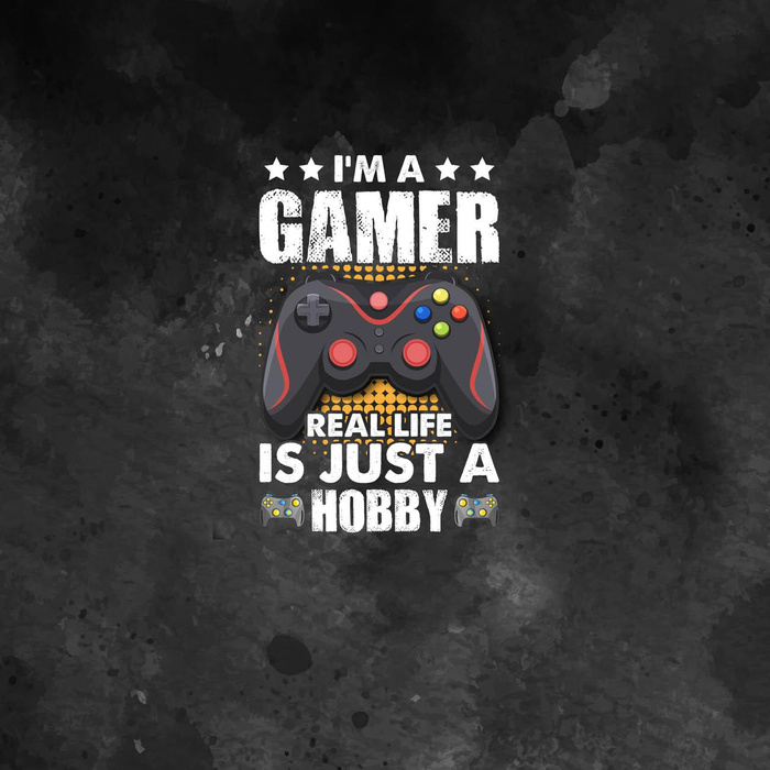 GAMER / schwarz - Paneel (75cm x 80cm) Sommersweat mit Elastan ITY