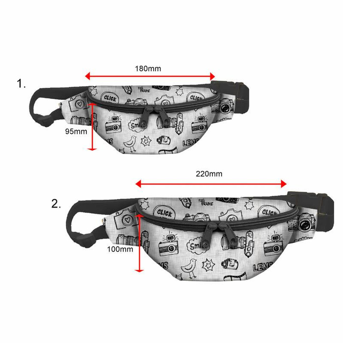 HIP BAG - PHOTOGRAPHER (HOBBIES AND JOBS) - grey / acid - big