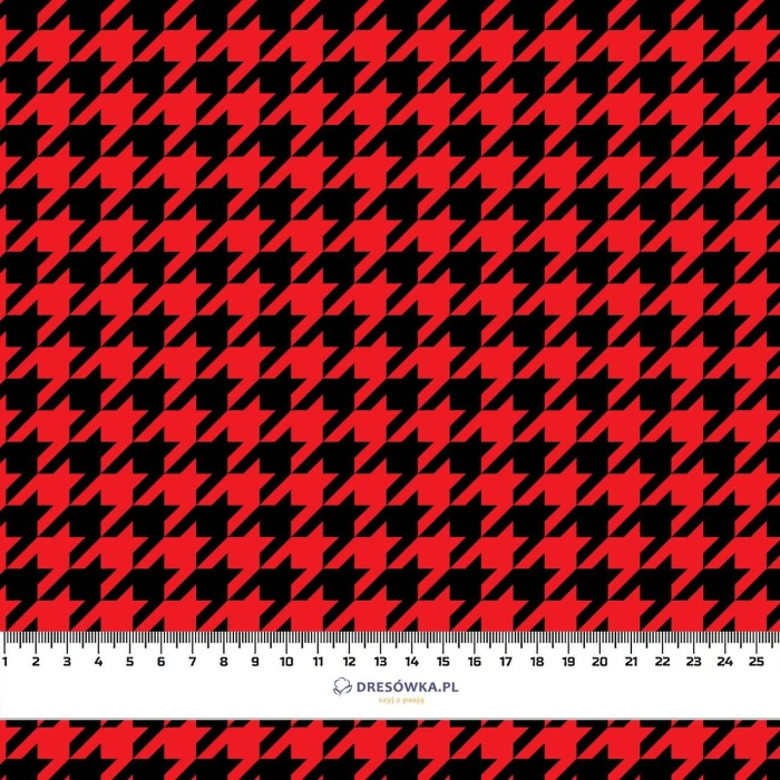 BLACK HOUNDSTOOTH / red - Upholstery velour