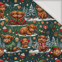 CHRISTMAS HIGHLAND COWS - Viscose jersey