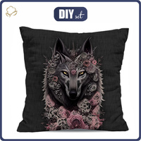PILLOW 45X45 - FANTASY WOLF - front + back