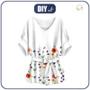 BLUZKA TYPU KIMONO - POLNE KWIATY - zestaw do uszycia XXL-XXXL
