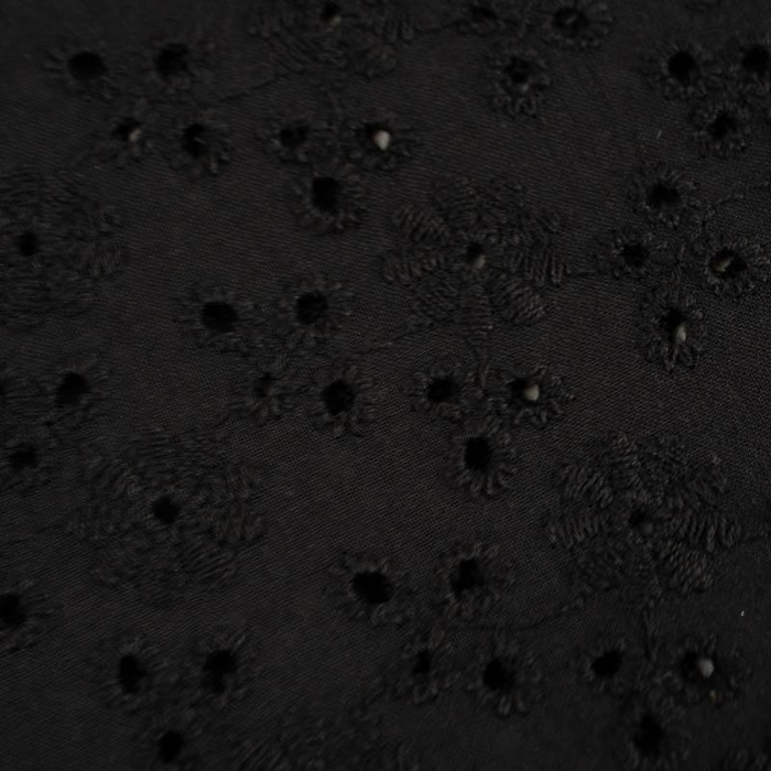 STOKROTKI wz. 2 / czarny - Haftowana tkanina bawełniana