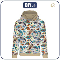 DÁMSKA MIKINA (POLA) CLASSIC S KAPUCÍ  - BOHO PAISLEY - teplákovina