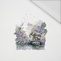 ELEPHANT FAMILY - panel (75cm x 80cm) Waterproof woven fabric