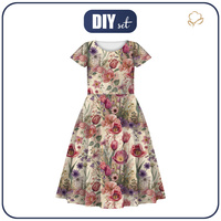 Dziecięca sukienka “Mia” - PASTEL FLOWERS WZ. 30 - zestaw do uszycia