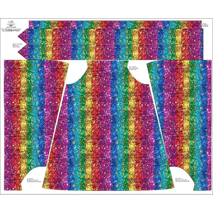 KLEID "DALIA" MINI - HOLOGRAPHIC RAINBOW Ms. 1 - Nähset XXL-XXXL