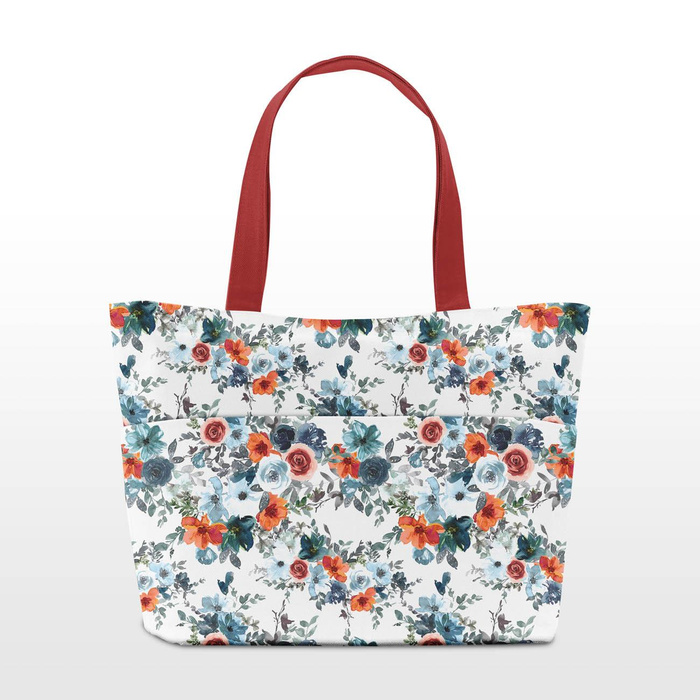 AQUARELL BLUMEN Ms. 2 / weiß - Baumwoll Webware