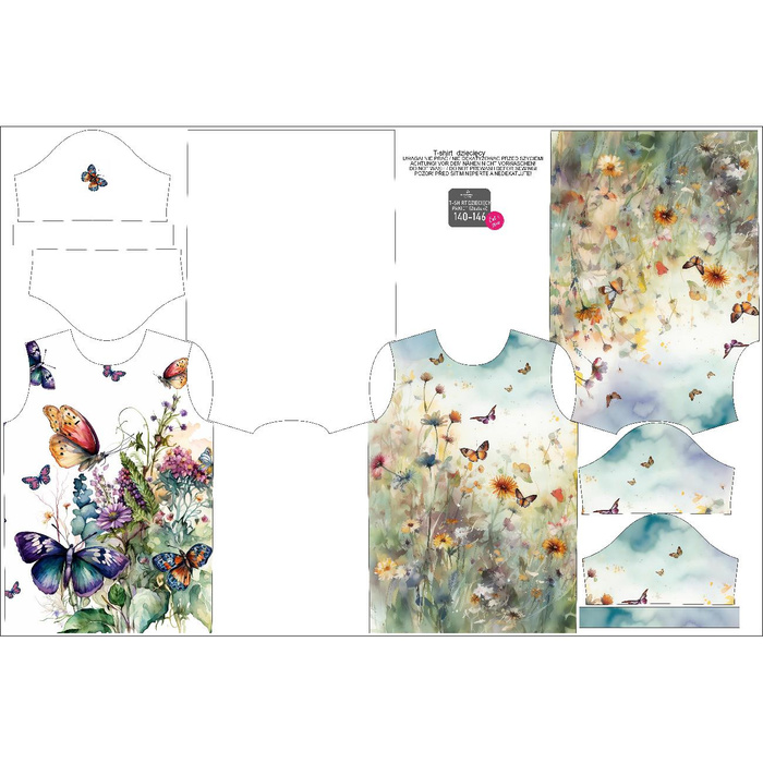 2-PACK - KID’S T-SHIRT - SEA ANIMALS - sewing set (140/146)