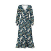100CM Japanese Garden wz.3  (birds/emerald)- Slub Weave