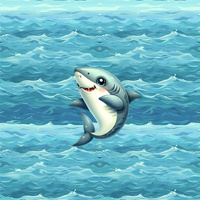 SHARK (SEA ANIMALS m. 1) - Paneel (60cm x 50cm) Panama 220g