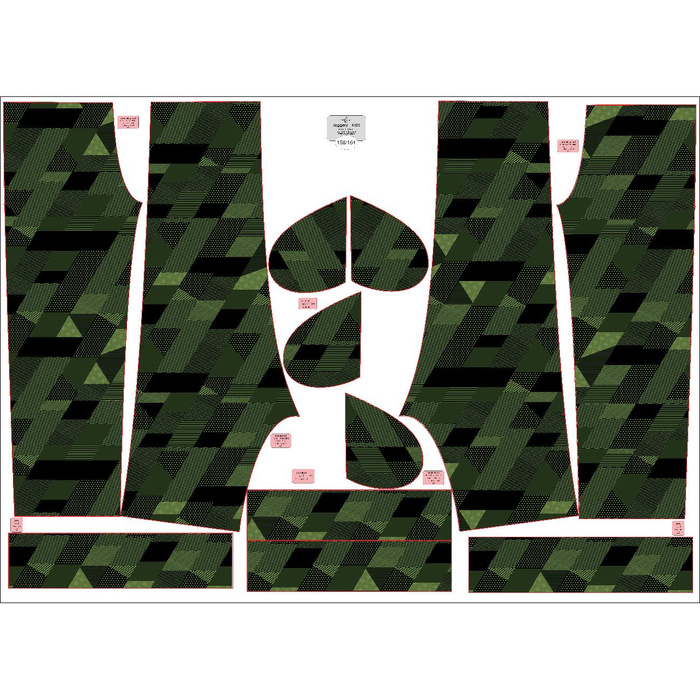 KINDER JOGGINGHOSE (ROBIN) - GEOMETRISCHER CAMOUFLAGE M. 1 - Nähset (122/128)