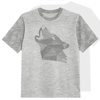 KID’S T-SHIRT- GEOMETRIC WOLF (ADVENTURE)/ melange light grey- single jersey