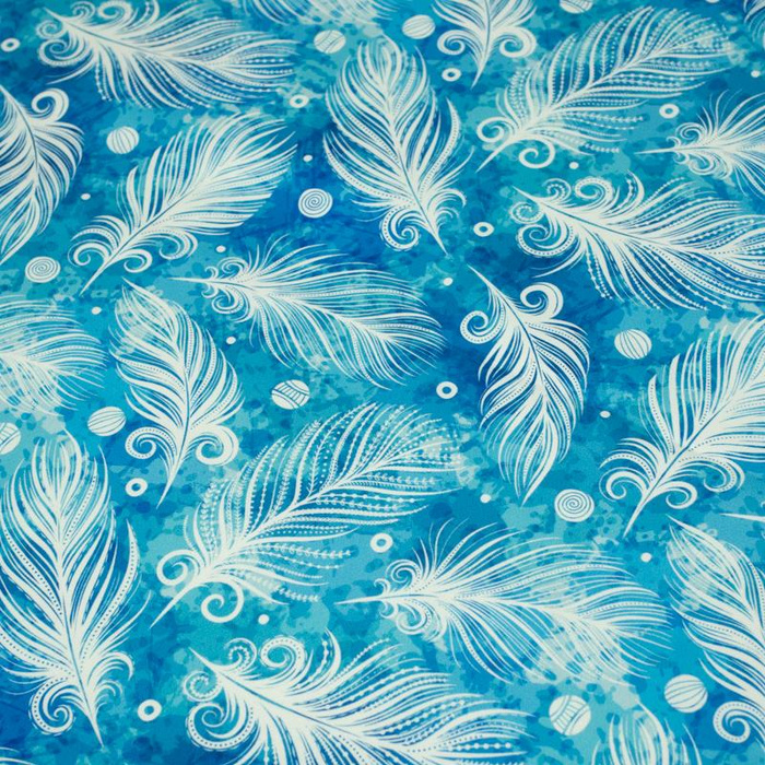 BLUE FEATHERS - swimsuit lycra