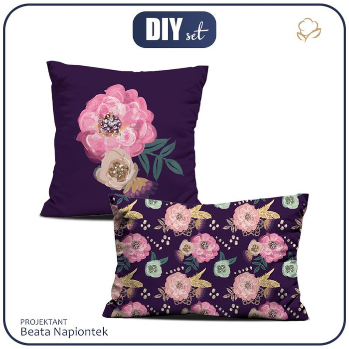 DECORATIVE PILOWS - FLOWERS AND GOLDEN FEATHERS pat. 2