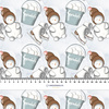 SNOWMEN AND ICE SKATES (WINTER IN THE CITY) - looped knit fabric